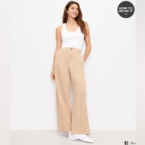 LOFT Pull on Palazzo Pants in Twill